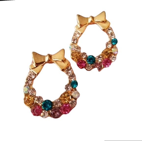 Jewelry - 🎀cute reinstone bow tie earrings